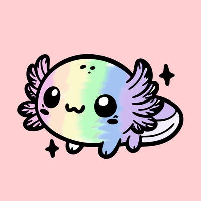 cute easy baby axolotl