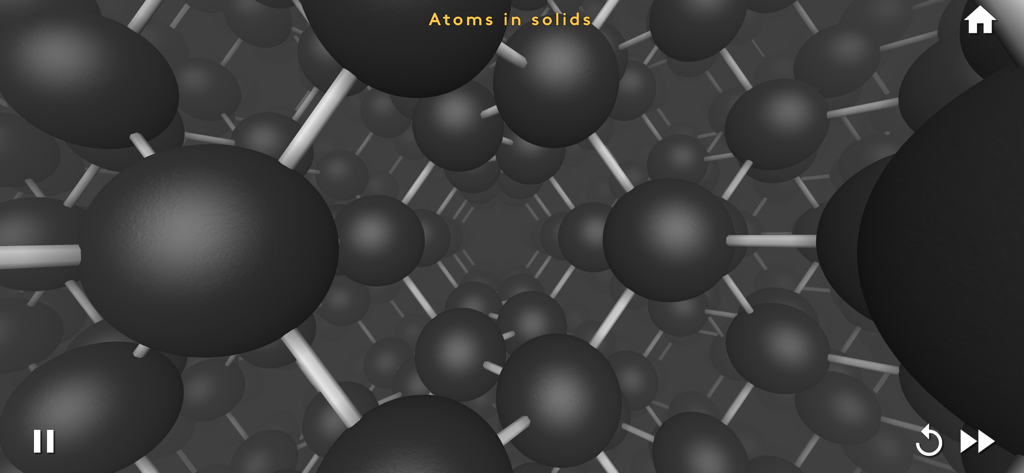 MEL VR Science Simulations - 3D visualization of atoms in a solid structure for science education