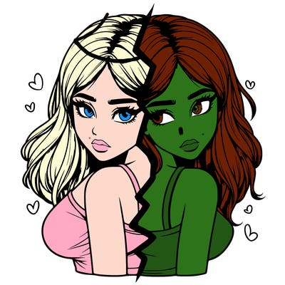 realistic girl split