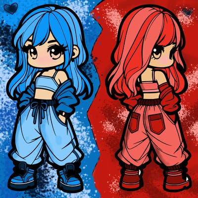 girl in crop top and baggy pants