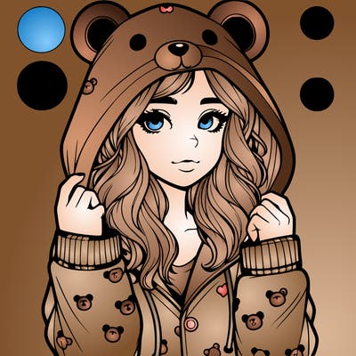 realistic girl in a animal pjs hoodie