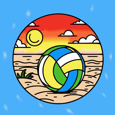 volleyball on a beach
