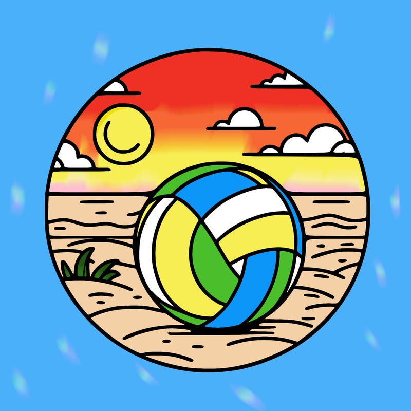 volleyball on a beach