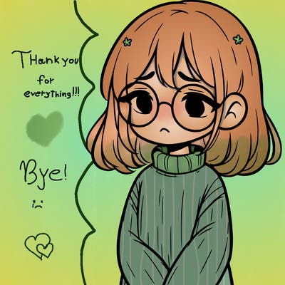 sad girl with glasses in a sweater