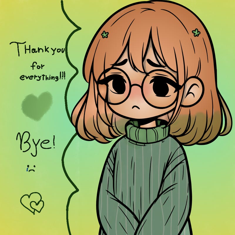 sad girl with glasses in a sweater