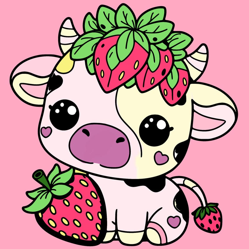 cute strawberry cow