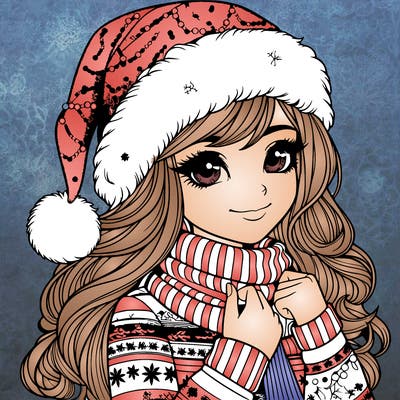 realistic christmas girl