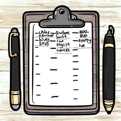 blank clip board with pen