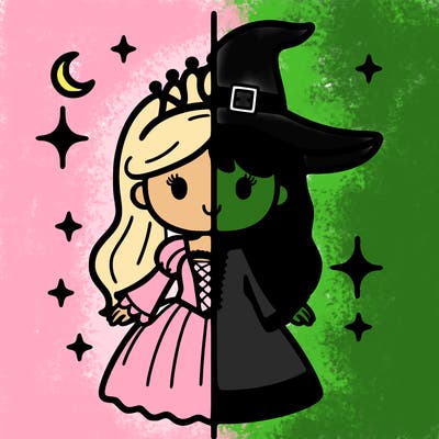 split princess and witch