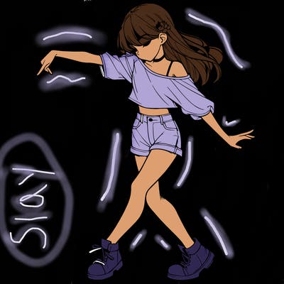 realistic girl danceing