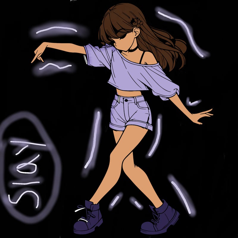 realistic girl danceing