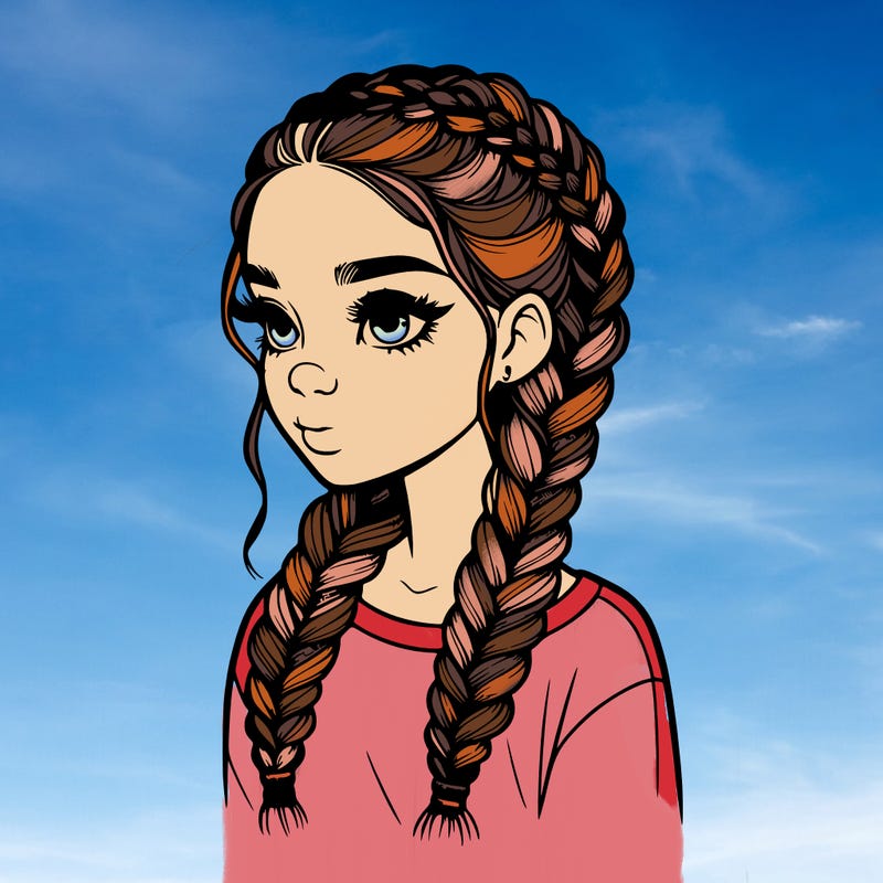 realistic girl with braids