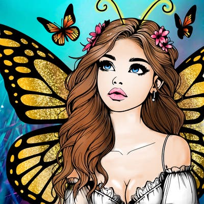 butterfly fairy realistic girl