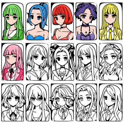 girls that look diffrent anime