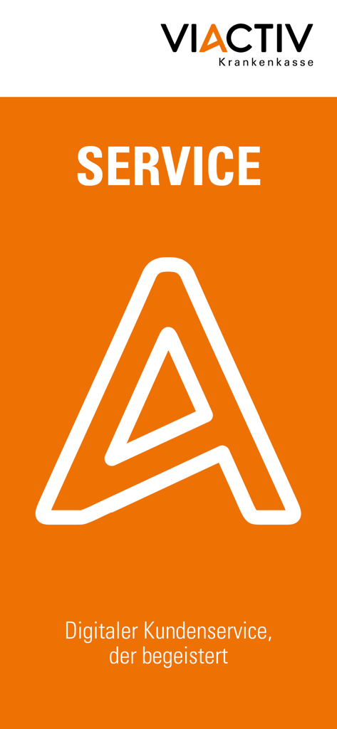 VIACTIV - Service - VIACTIV Service app intro screen with orange background and logo