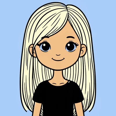 girl with straight hair down, wearing a t shirt