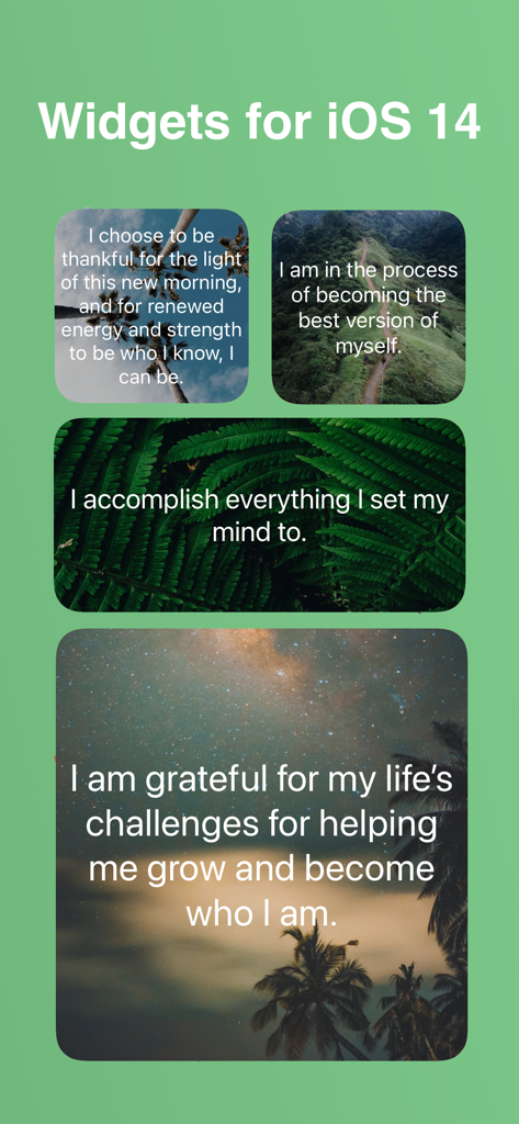 MindGarden: Daily Affirmations - Widgets de afirmaciones diarias de MindGarden para iOS 14