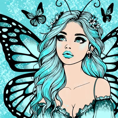 butterfly fairy realistic girl