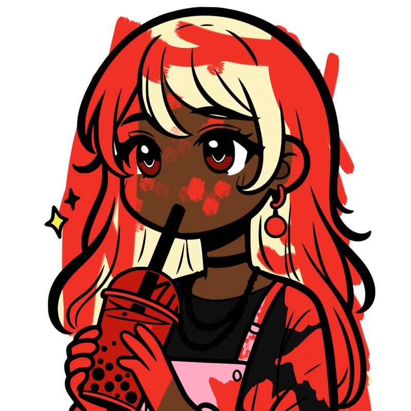 teenage girl drinking boba