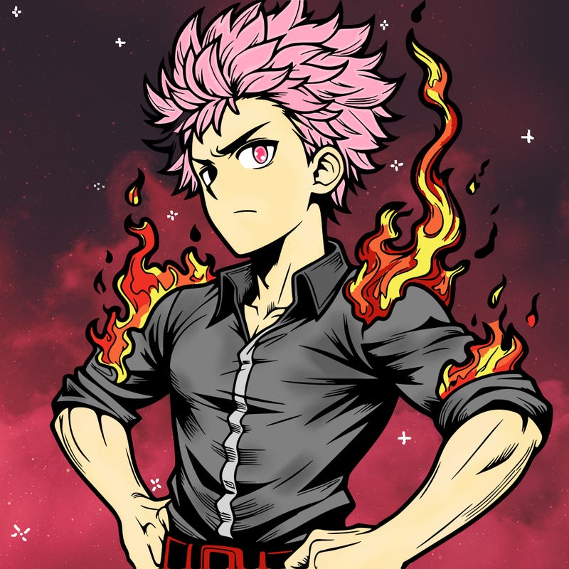 realistic manga man of fire