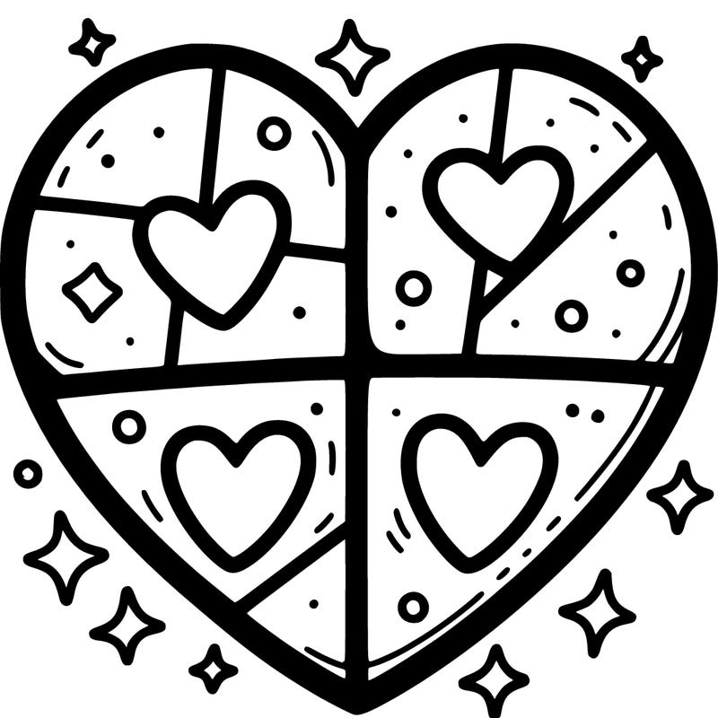 heart separated into four parts