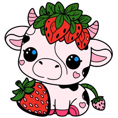 cute strawberry cow