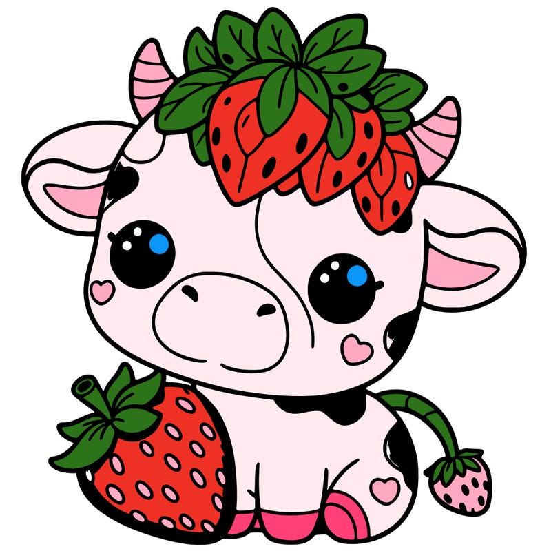cute strawberry cow