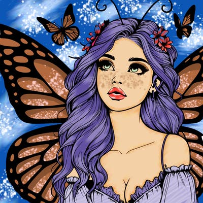 butterfly fairy realistic girl