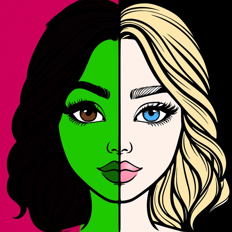 realistic girl split half