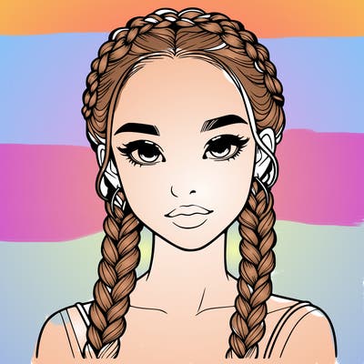 realistic girl with braids