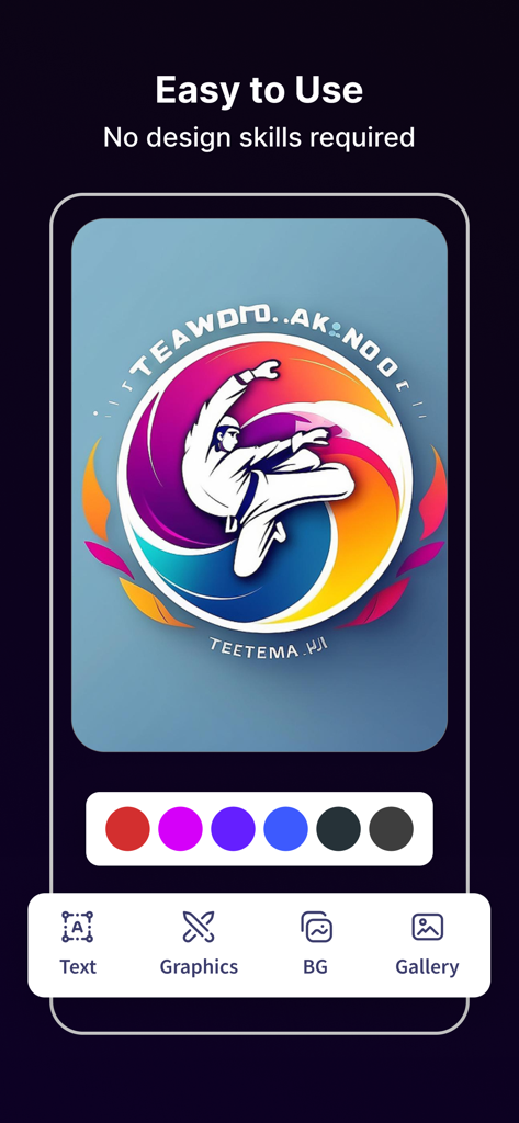 Cava AI Logo Maker: Rebrand - Cava AI Logo Maker app interface showcasing an easy to use design tool for a martial arts logo.