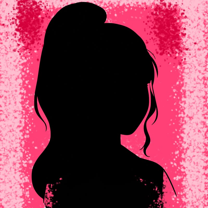 realistic girl with a high ponytail