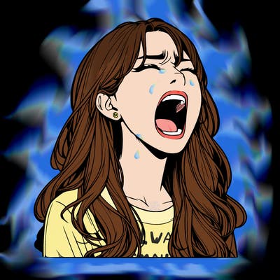 screaming realistic, girl