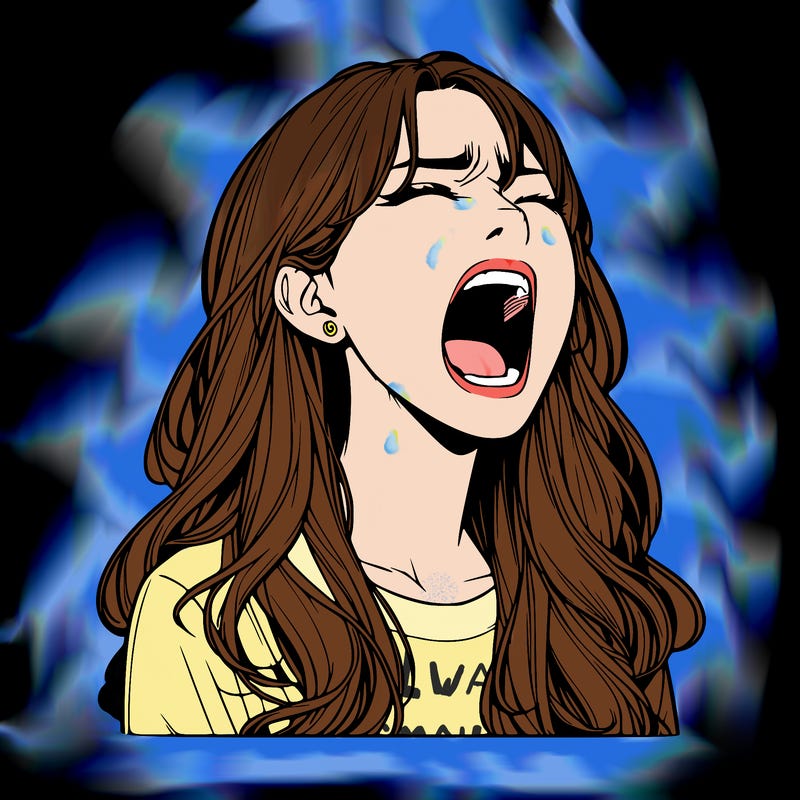 screaming realistic, girl