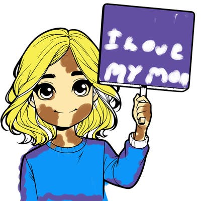 realistic girl holding up a sign