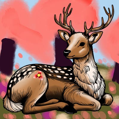 realistic deer with antlers