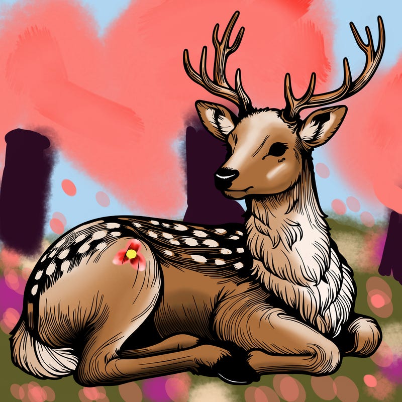 realistic deer with antlers