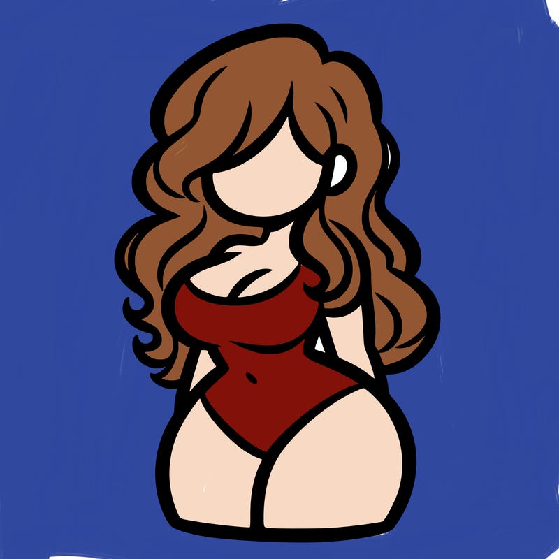 curvy woman with hair