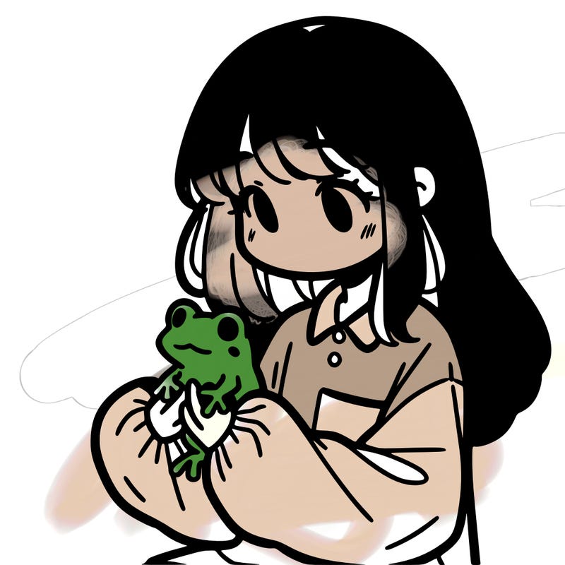 girl with long hair and a oversized shirt. and she is holding a frog