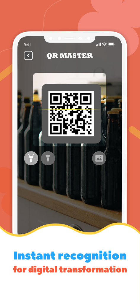 QR Master - Creator - QR Master app interface showcasing the instant QR code scanner feature