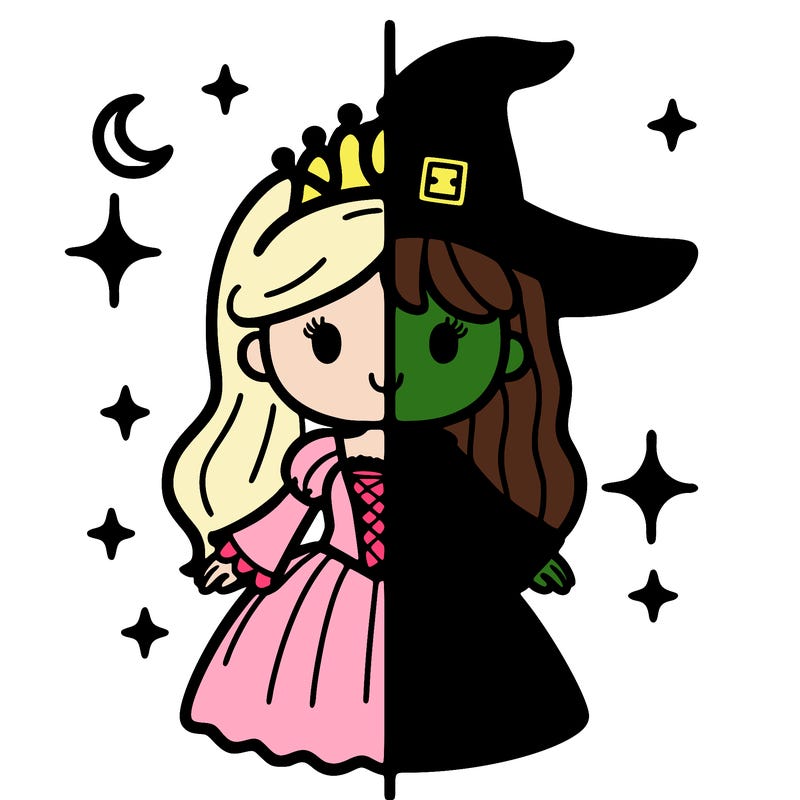split princess and witch
