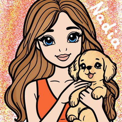 woman holding a puppy