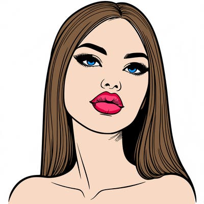 realistic woman with full lips