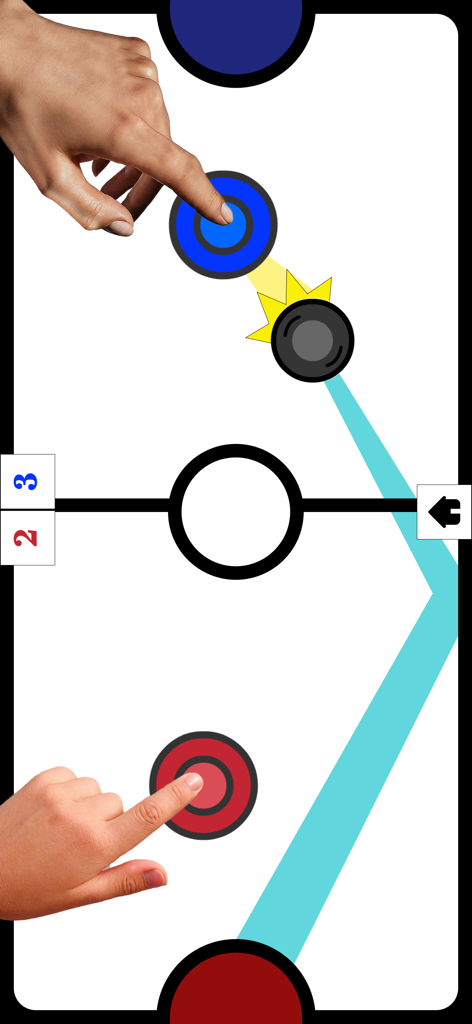 1 2 Player Games,Offline Games - Deux personnes jouant à une partie de air hockey numérique sur un seul appareil mobile