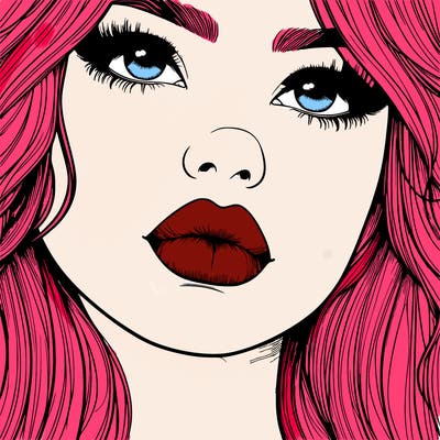 really realistic girl with lips