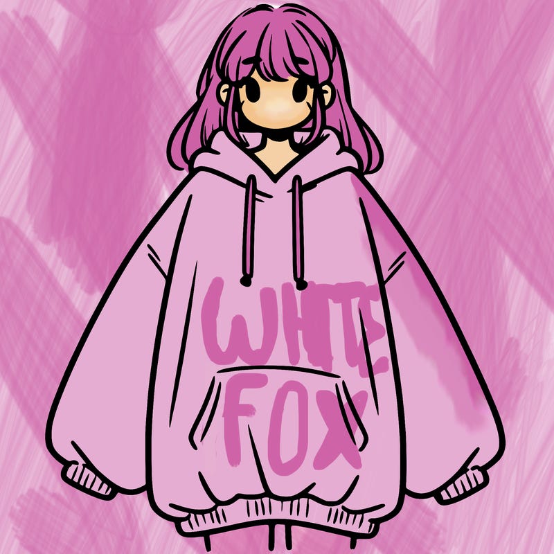 girl in oversized sweatshirt