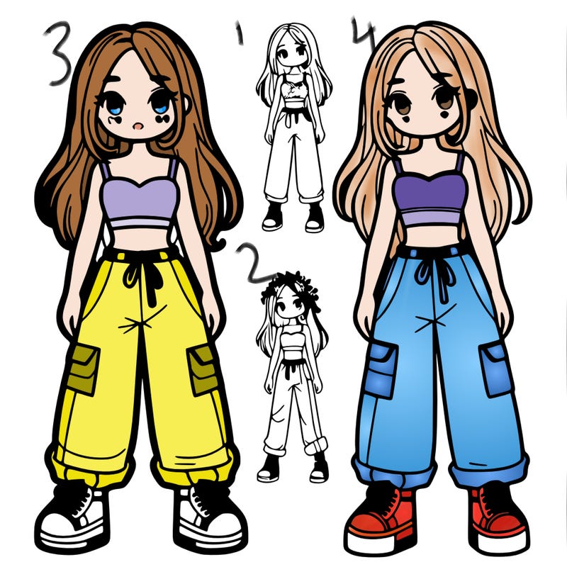 girl with crop top and bagy pants