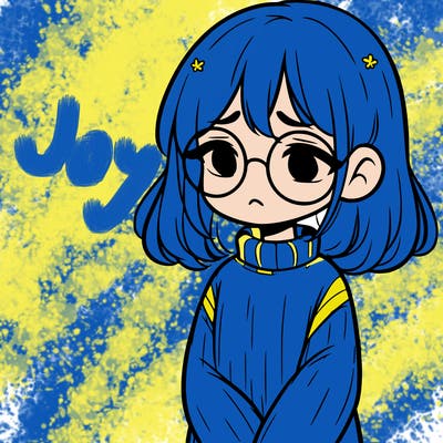 sad girl with glasses in a sweater