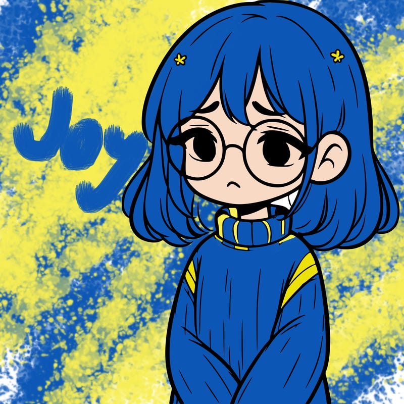 sad girl with glasses in a sweater