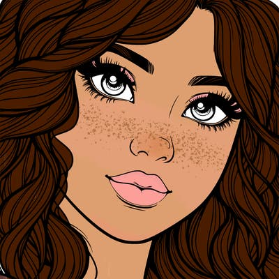 beautiful realistic girl close up to the camera with wavy hair,